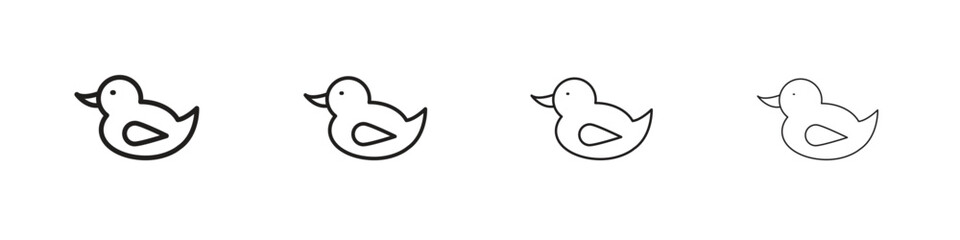 Duck icons in black simple line elements.