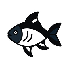 Obraz premium Fish silhouette icon isolated on white background