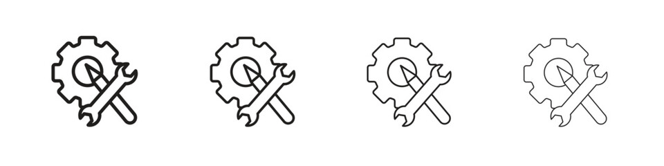 Business development icons in black simple line elements.