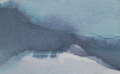 Abstract ink and watercolor artwork showcasing flowing colors and subtle textures over paper