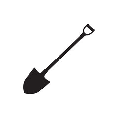 Shovel silhouette vector flat illustration design on white background