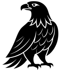 Obraz premium Majestic bald eagle silhouette in a clean modern black vector style