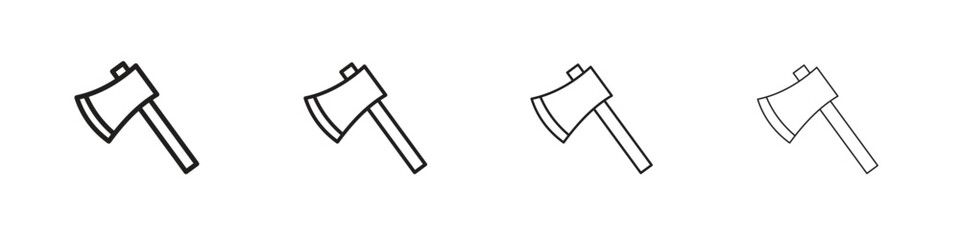 Axe icons in black simple line elements.