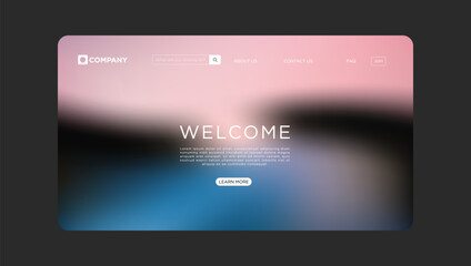 Modern website landing page with soft gradient background perfect for business or startup websites