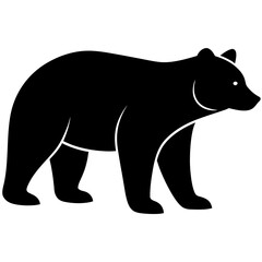 Fototapeta premium Simple black bear silhouette icon in a clean modern style