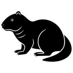 Fototapeta premium Black silhouette of a beaver icon in a clean vector style
