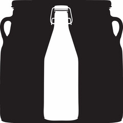 Silhouettes of glass bottles with lids modern design