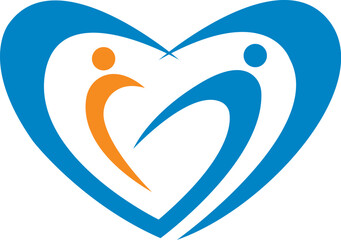 Heart Family People Care Logo Template Vector Icon Design