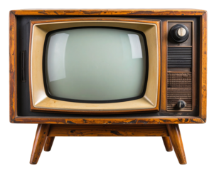 old tv isolated on white