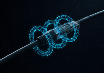 Internet Cable Wrapped in Digital Encryption Coils for Security