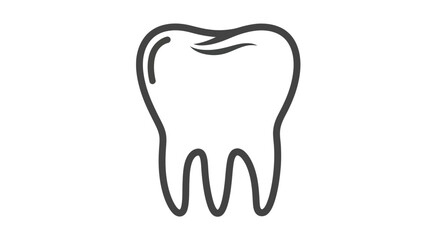 Obraz premium Vector art of simple line icon of a human tooth, representing dental care and oral hygiene, isolated on white background