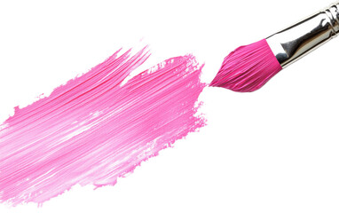 Obraz premium Hand painted stroke of pink paint on transparent background, png