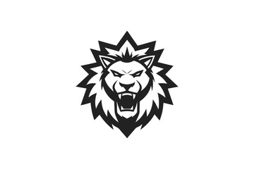 Obraz premium lion head silhouette vector