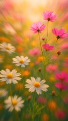 Vibrant dreamy wildflower meadow