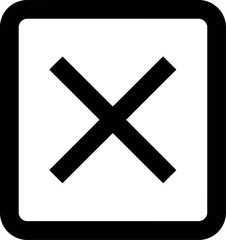 Fototapeta premium Black cross in square icon close delete error no symbol