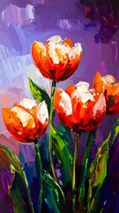 Abstract tulips in vibrant colors