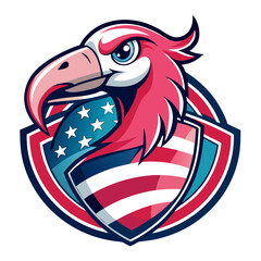 Stylized eagle with american flag shield emblem