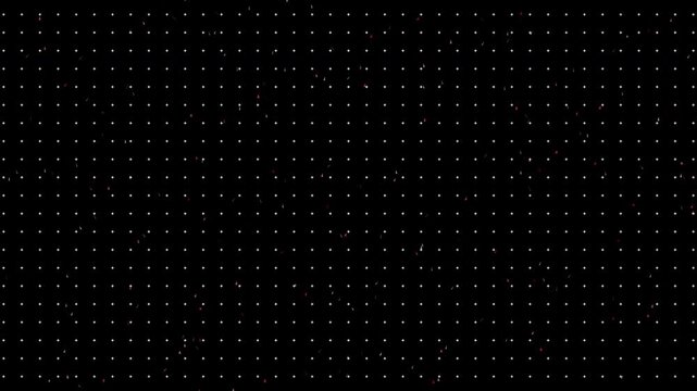 Animated red particle dust flying over a background grid, creating a dynamic sci-fi background with sparkling motion and cosmic energy.