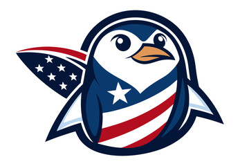 Patriotic penguin mascot with american flag design © Riddhi