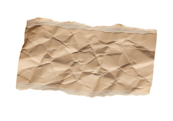 Obraz premium Closeup of crumpled brown paper texture isolated on transparent background