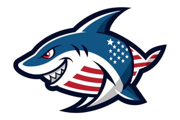 american shark with flag