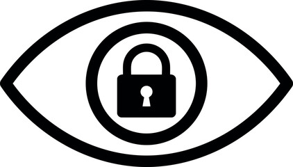 Eye with lock icon privacy security surveillance concept