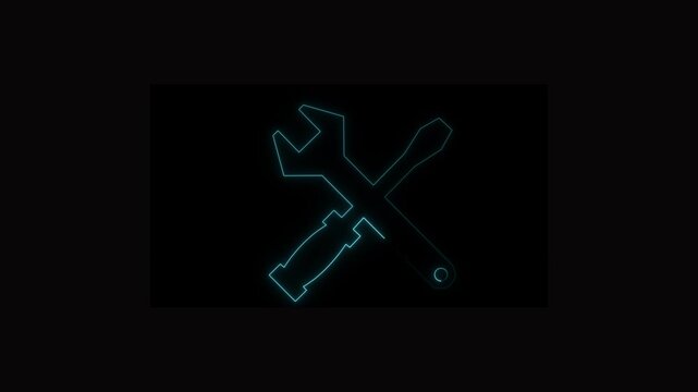 screwdriver repair tools icon. service tools icon. Servicing concept logotype icon ,Blue Screwdriver and wrench spanner tools icon isolated on blue background. Service tool symbol .neon Crossed ...