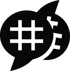 Obraz premium Hashtag symbol silhouette isolated on transparent background