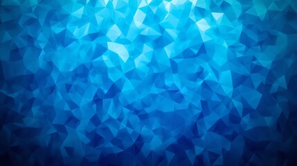 Abstract blue polygonal background with geometric shapes and light in the center area of the image