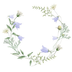 Watercolor Wildflower Wreath Clipart