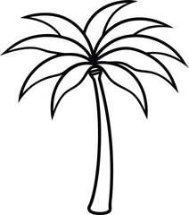 Obraz premium palm tree icon line art vector illustration on transparent background 