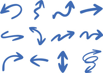Dynamic Blue Arrow Collection A Variety of Directional Shapes Indicate Movement Different Directions and Styles Creative Visuals Wayfinding Element Representing Navigation