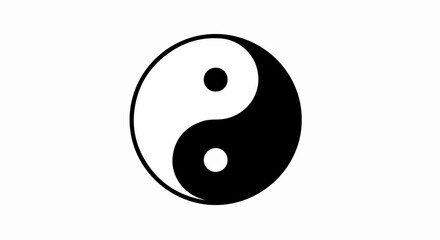 Classic monochrome Yin Yang symbol representing balance, with interlocking black and white teardrop shapes.