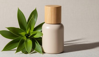  empty bottle of lotion with flower