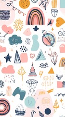 Abstract pattern with whimsical shapes