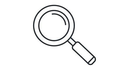 Simple Line Art Magnifying Glass Icon Illustration