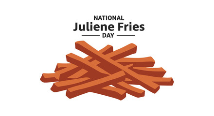 modern detailed professional high quality National Juliene Fries Day Illustrated Graphic silhouette