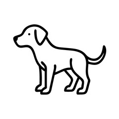 Simple Line Art Illustration of a Dog