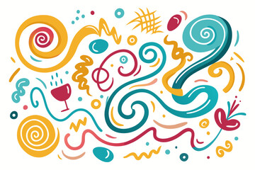 Vibrant abstract celebration swirls and confetti bring dynamic energy to any festive design, perfect for party invitations and joyful promotions