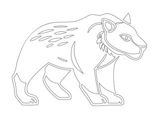 Bear Walking Line Art