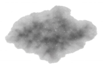 Glowing white dust cloud swirling with sparkling stars, transparent backdrop for creative design