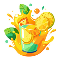 cocktail with lemon and lime