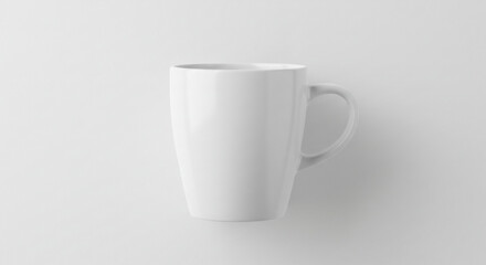 Fototapeta premium Plain White Coffee Mug Mockup on a Bright Studio Background