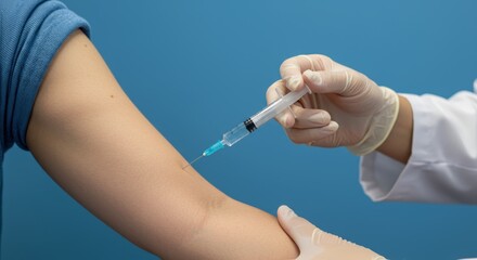 Vaccination procedure taking place in a clinical environment with professional care