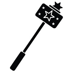 christmas selfie stick vector icon