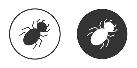 Spider icons concept in solid versions. Flat design style.