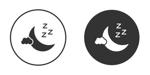 Sleep icons concept in solid versions. Flat design style.