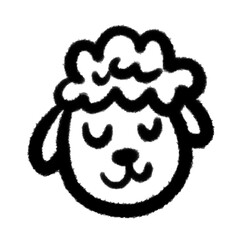 smile sheep png outline cute for kids handwrite design clipart cartoon handwritten doodle element