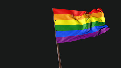 Rainbow Flag's declaration: A vibrant rainbow flag waves freely against the dark backdrop, symbolizing equality, love, and pride. Its colors pulse with the spirit of unity and acceptance.