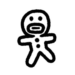 ginger man celebration png outline cute for kids handwrite design clipart cartoon handwritten doodle element